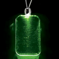 Light Up Necklace - Acrylic Dog Tag Pendant - Green